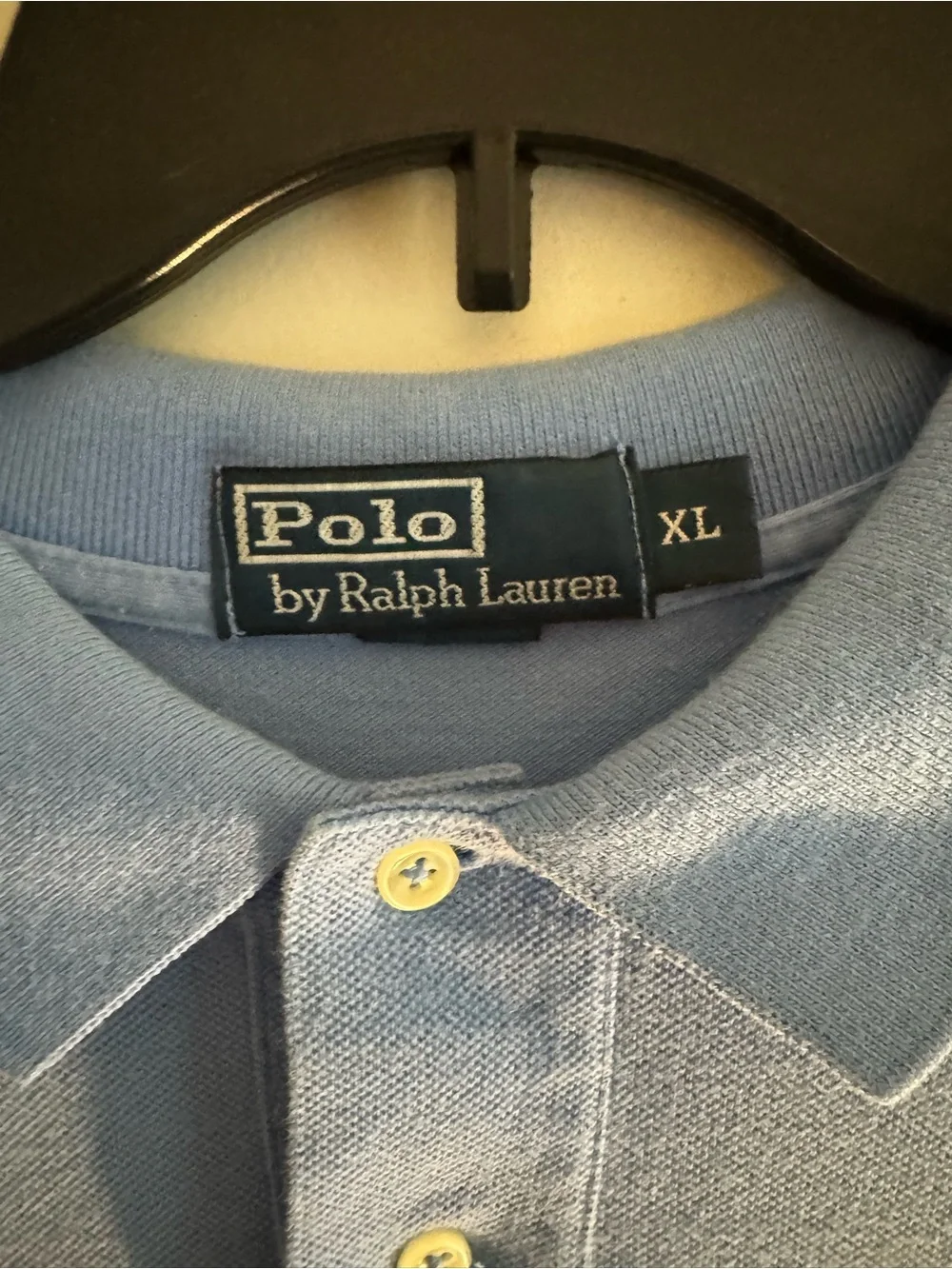 Vintage Ralph Lauren Polo Shirt in Light Blue with Green Logo Size XL